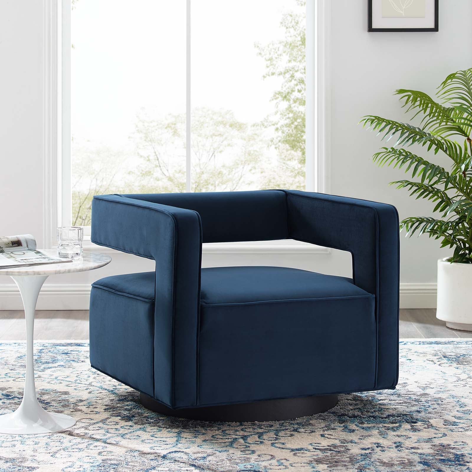 Booth Performance Velvet Performance Velvet Swivel Armchair