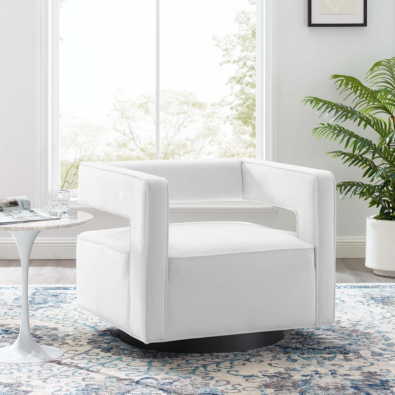 Booth Performance Velvet Performance Velvet Swivel Armchair