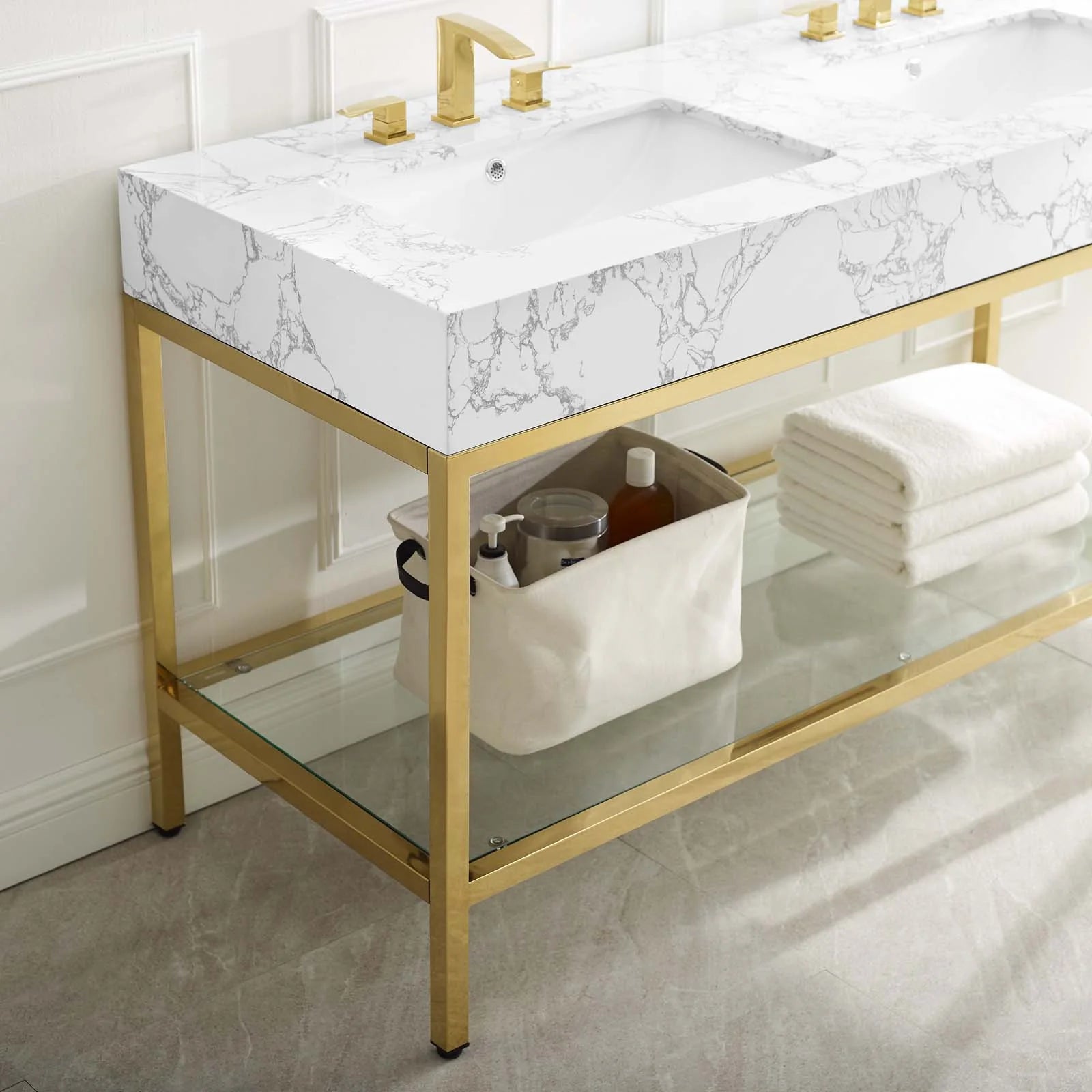 Kingsley Stainless Steel Bathroom Vanity