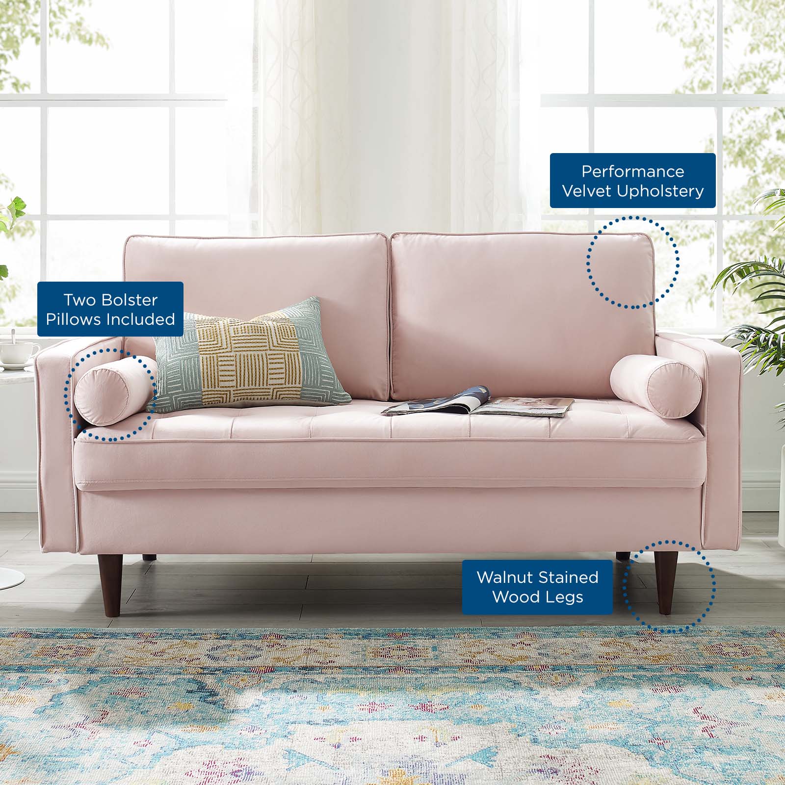 Valour Performance Velvet Loveseat