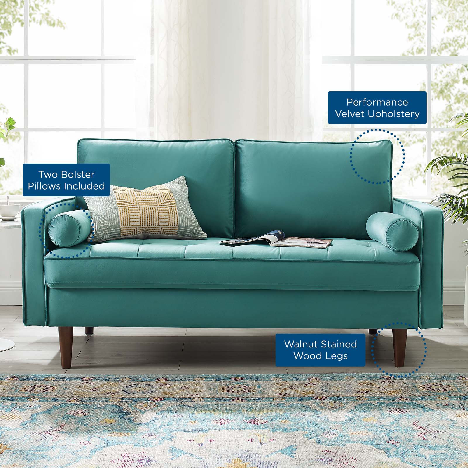 Valour Performance Velvet Loveseat