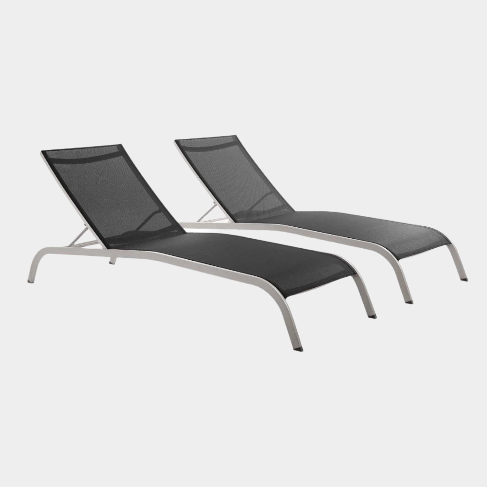 Savannah Outdoor Patio Mesh Chaise Lounge Set of 2