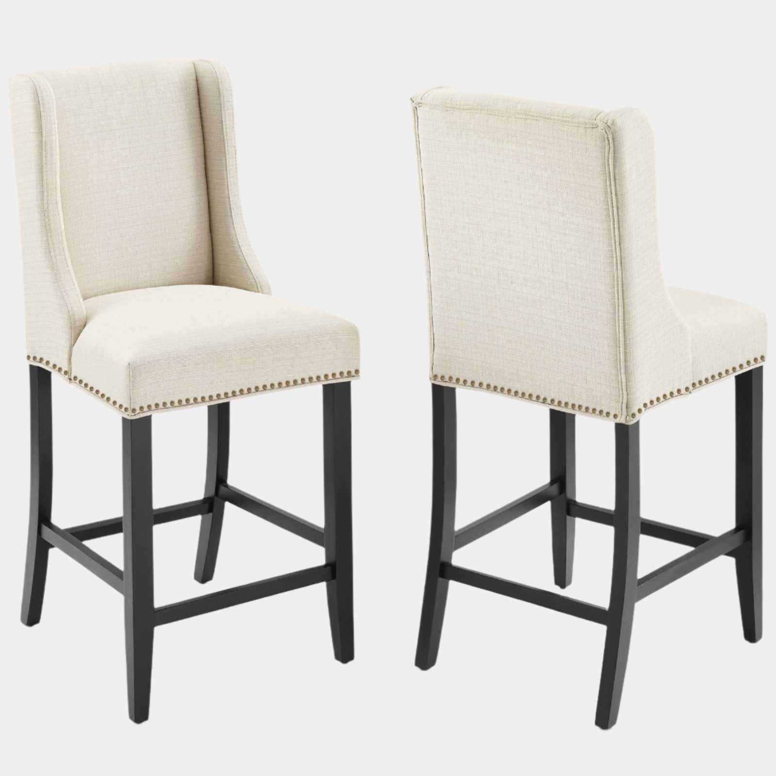 Baron Upholstered Fabric Counter Stool Set of 2