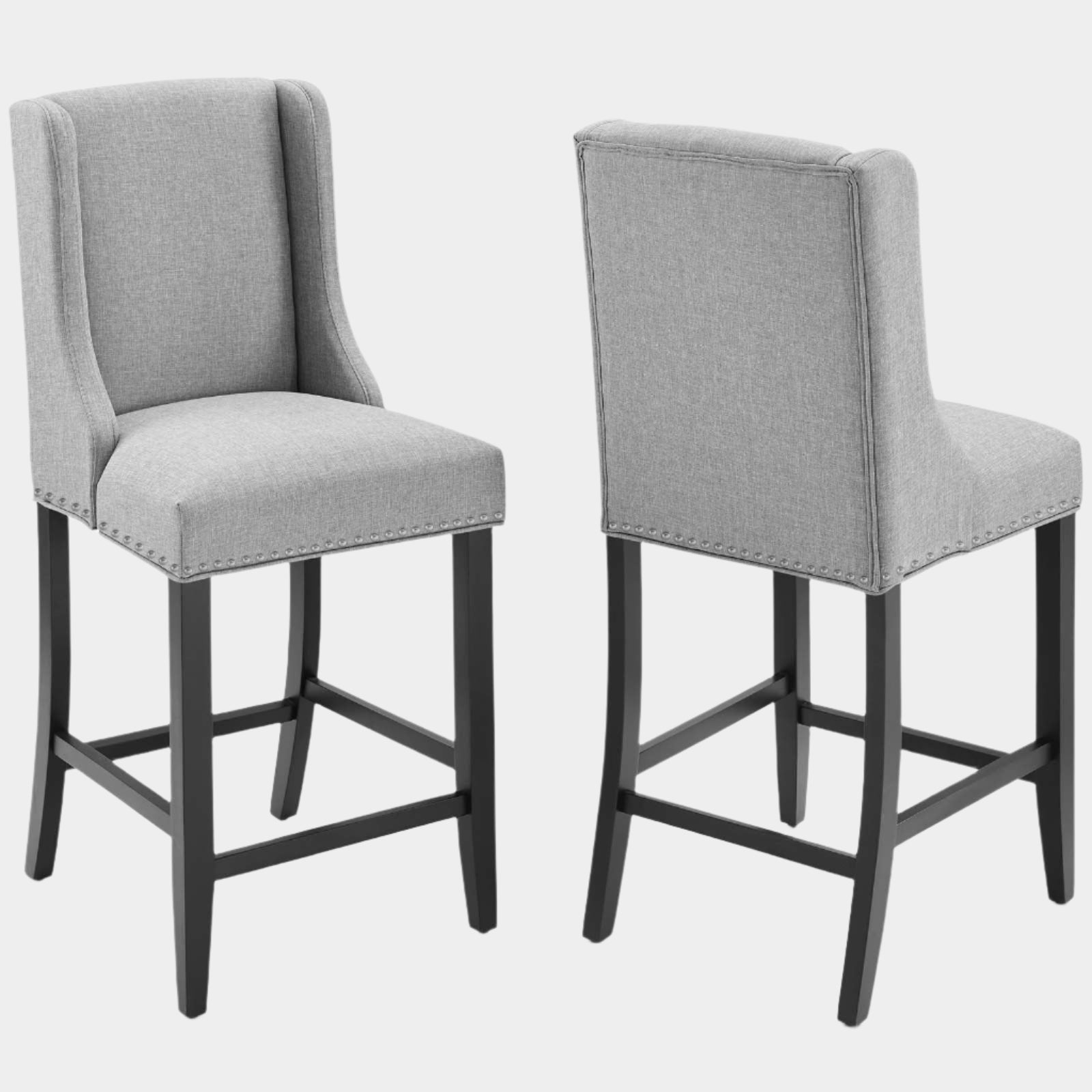 Baron Upholstered Fabric Counter Stool Set of 2