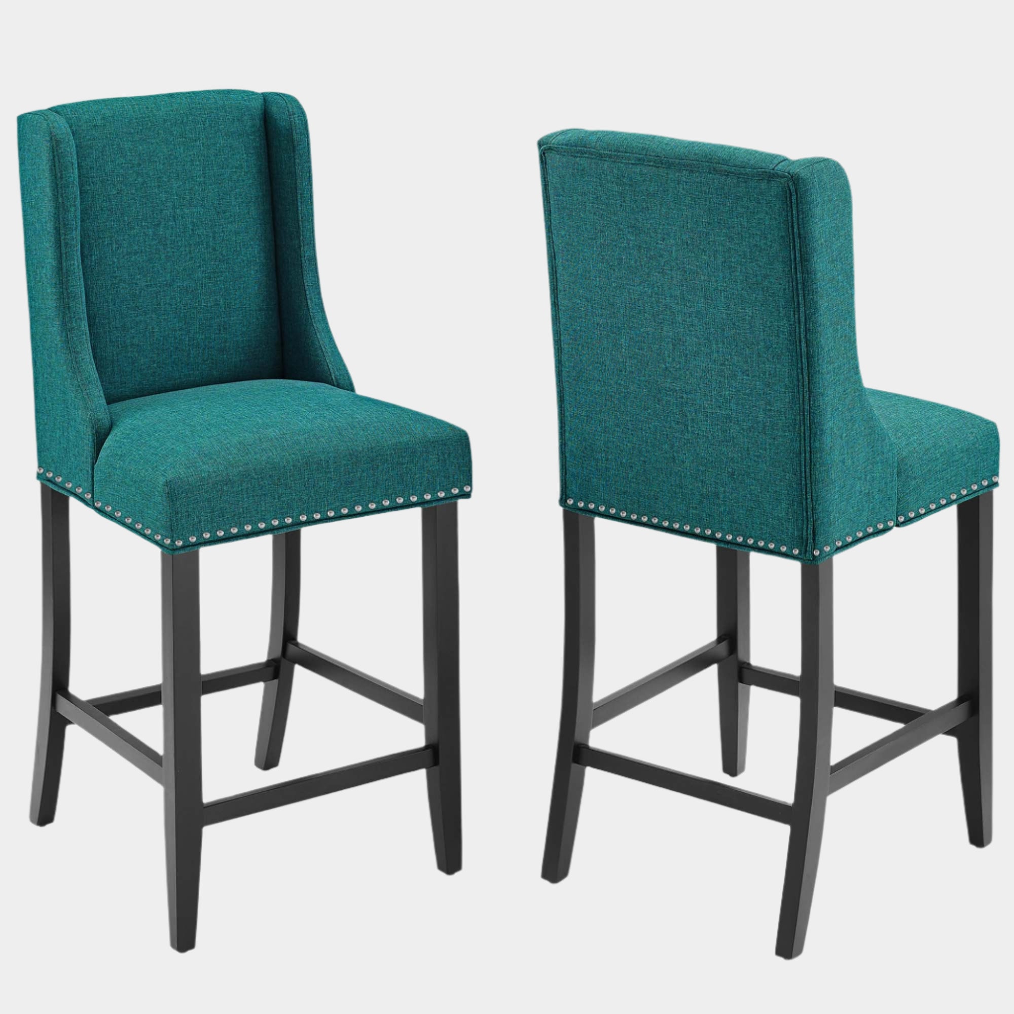 Baron Upholstered Fabric Counter Stool Set of 2