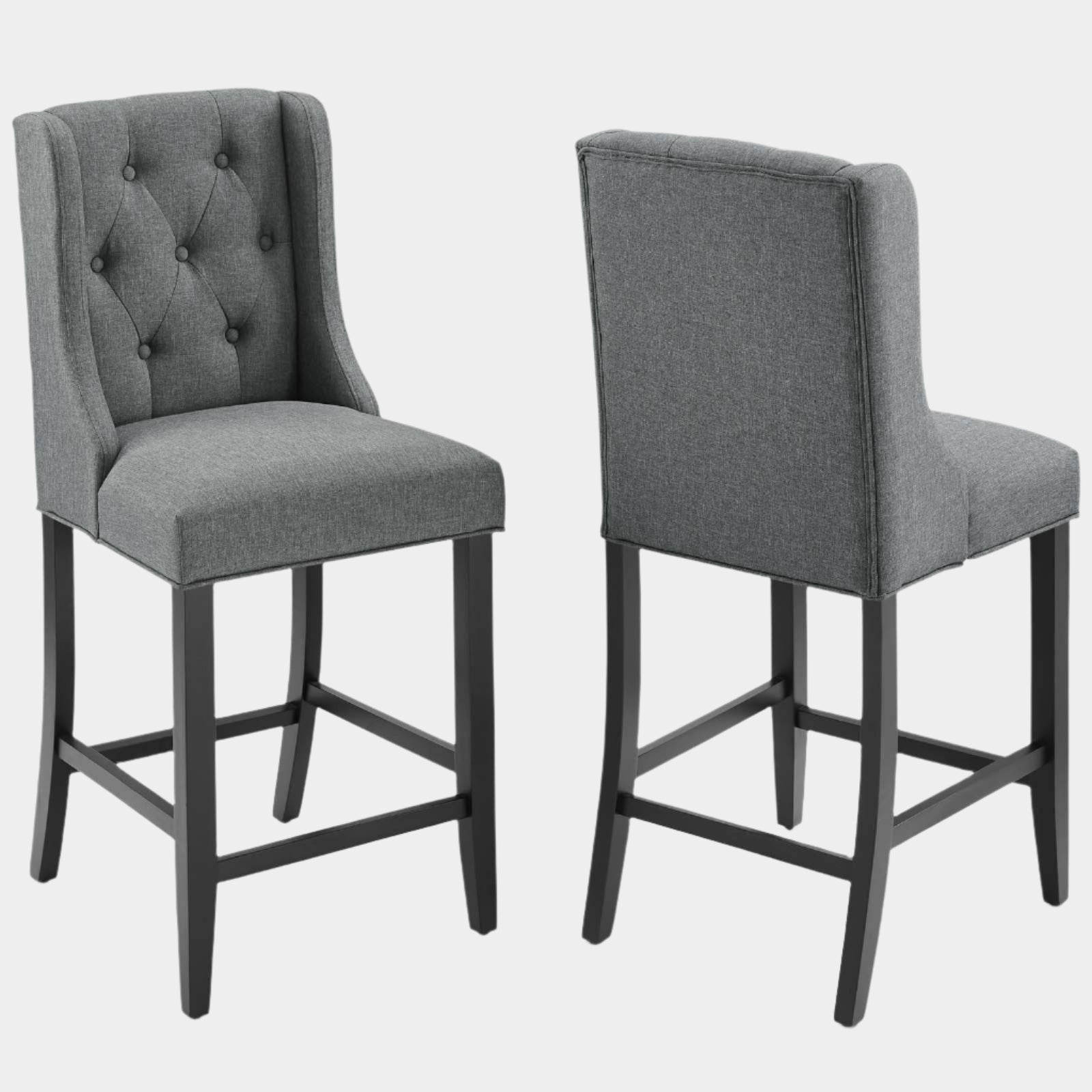 Baronet Upholstered Fabric Counter Bar Stool Set of 2