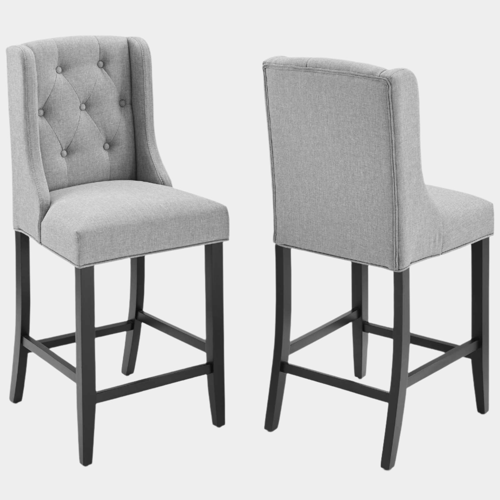 Baronet Upholstered Fabric Counter Bar Stool Set of 2