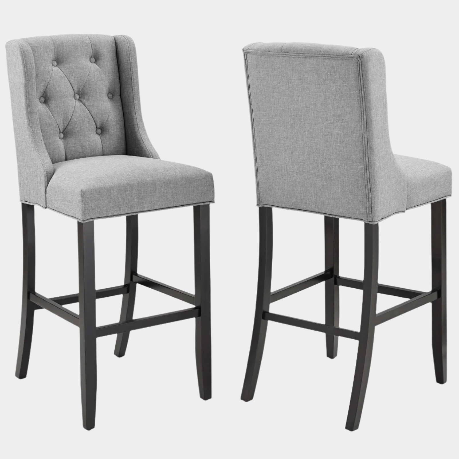 Baronet Bar Stool Upholstered Fabric Set of 2