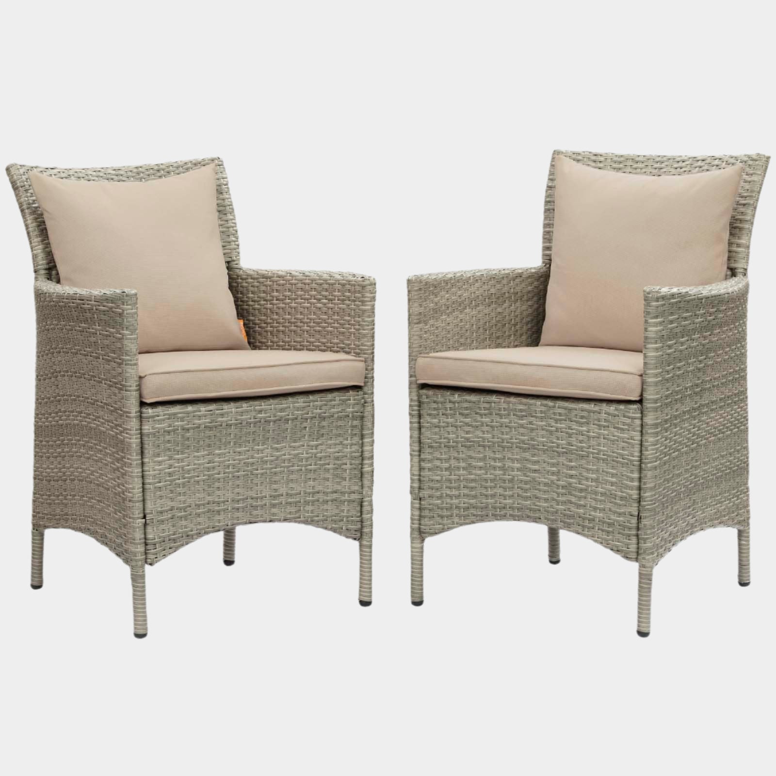 Conduit Outdoor Patio Wicker Rattan Dining Armchair Set of 2