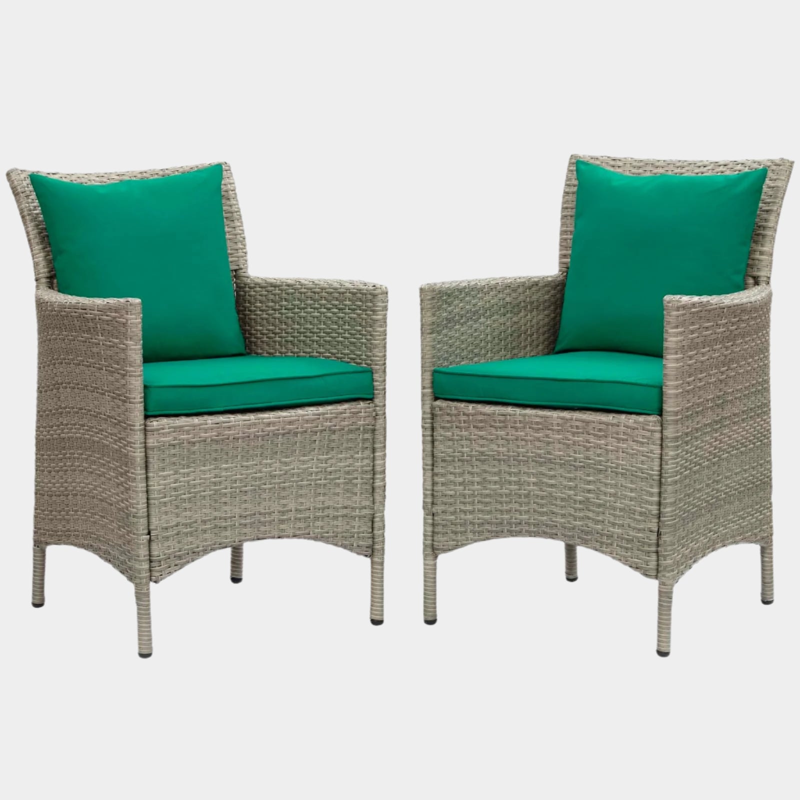 Conduit Outdoor Patio Wicker Rattan Dining Armchair Set of 2