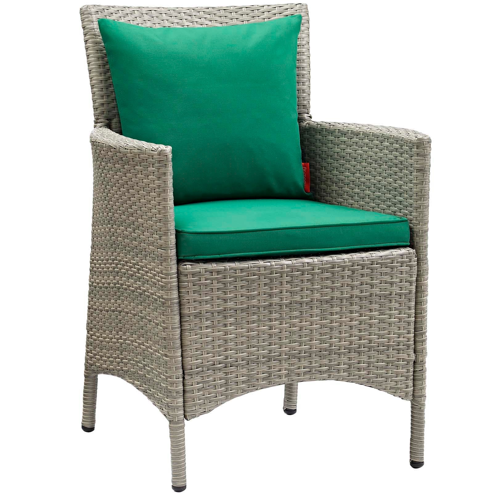 Conduit Outdoor Patio Wicker Rattan Dining Armchair Set of 2