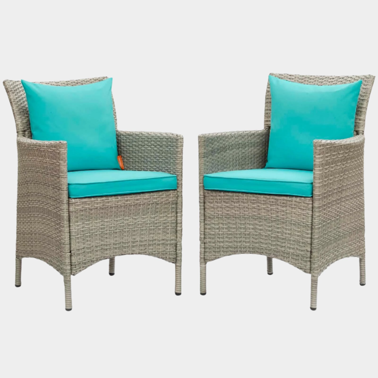 Conduit Outdoor Patio Wicker Rattan Dining Armchair Set of 2