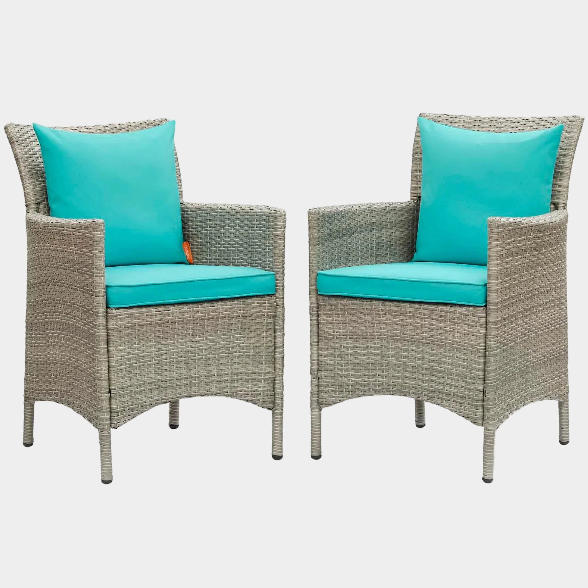 Conduit Outdoor Wicker Rattan Dining Armchair Set of 2