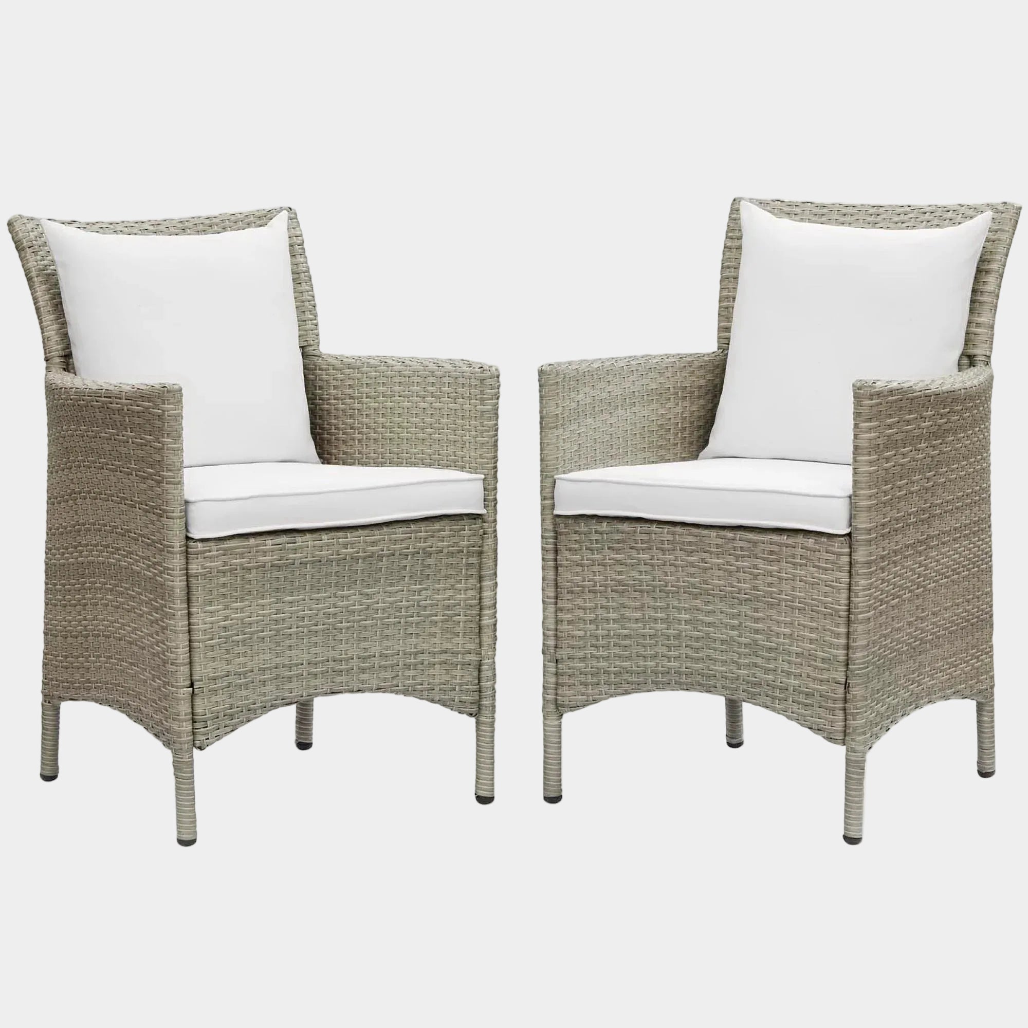 Conduit Outdoor Wicker Rattan Dining Armchair Set of 2