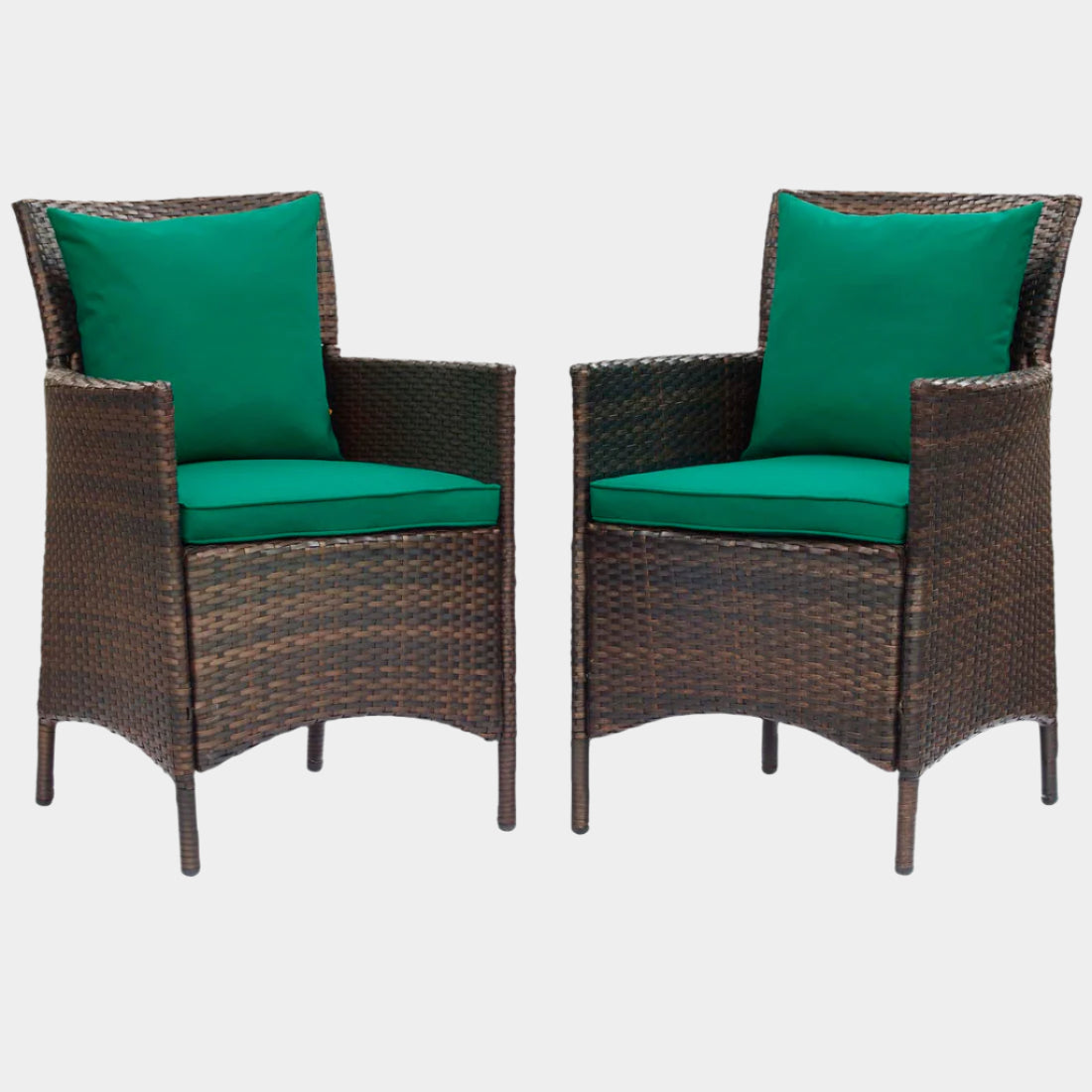 Conduit Outdoor Patio Wicker Rattan Dining Armchair Set of 2