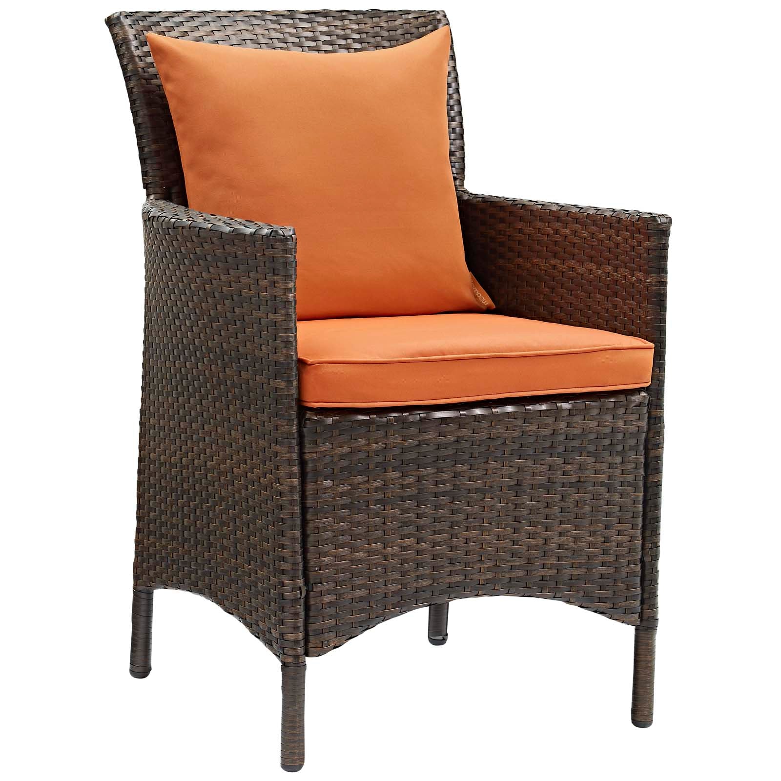 Conduit Outdoor Patio Wicker Rattan Dining Armchair Set of 2