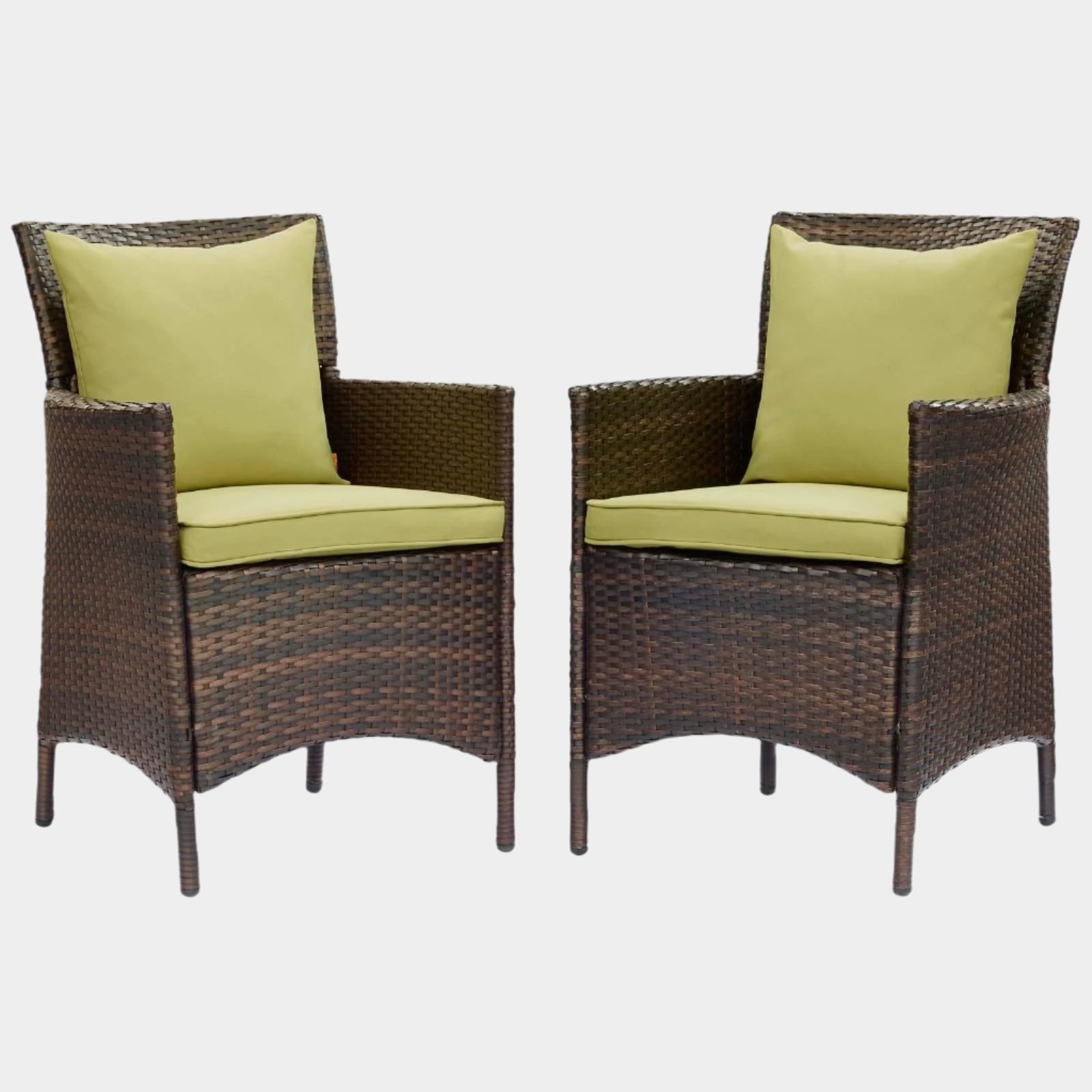 Conduit Outdoor Patio Wicker Rattan Dining Armchair Set of 2