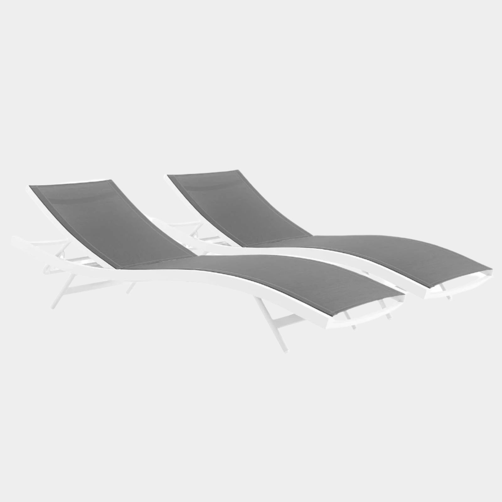 Glimpse Outdoor Patio Mesh Chaise Lounge Set of 2