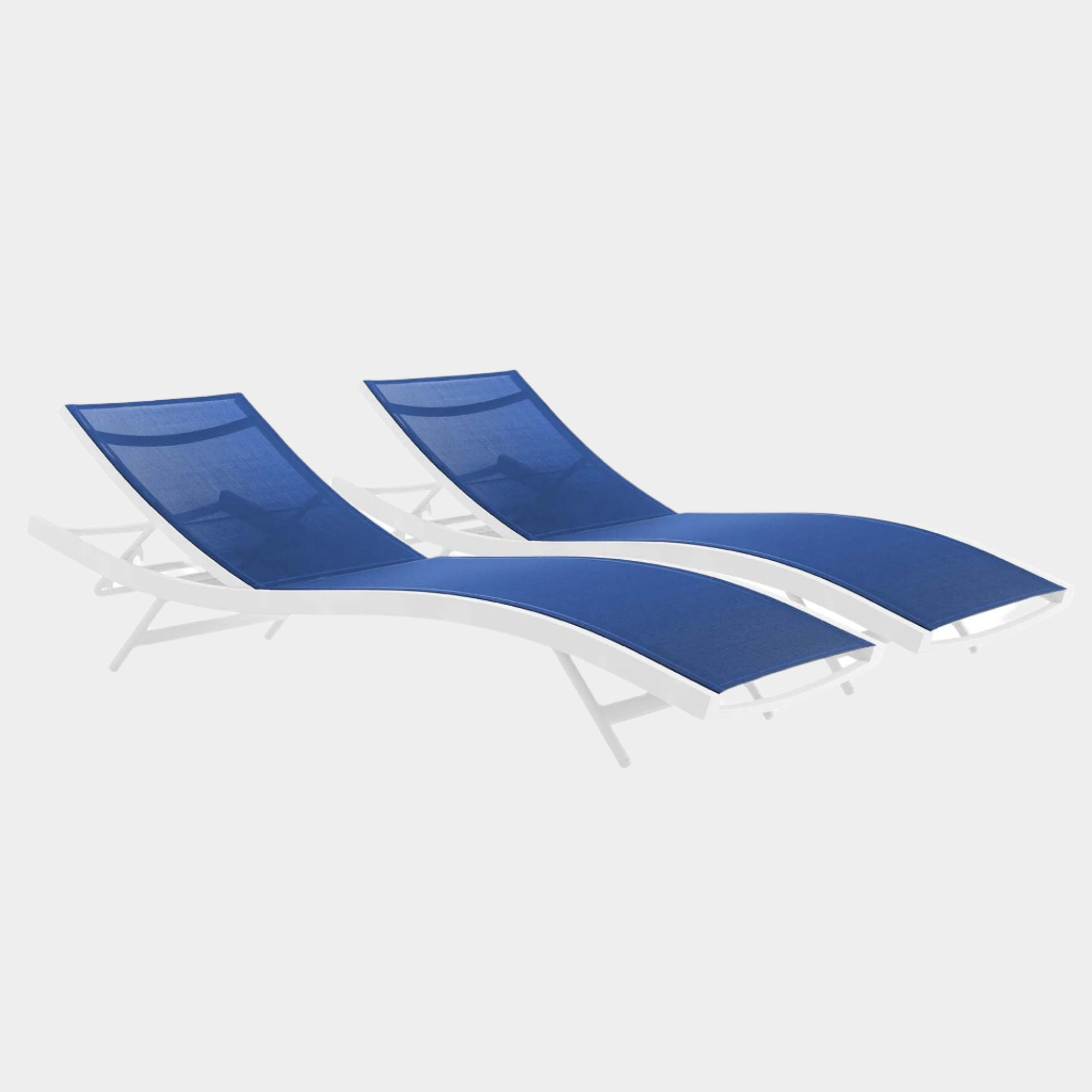 Glimpse Outdoor Patio Mesh Chaise Lounge Set of 2