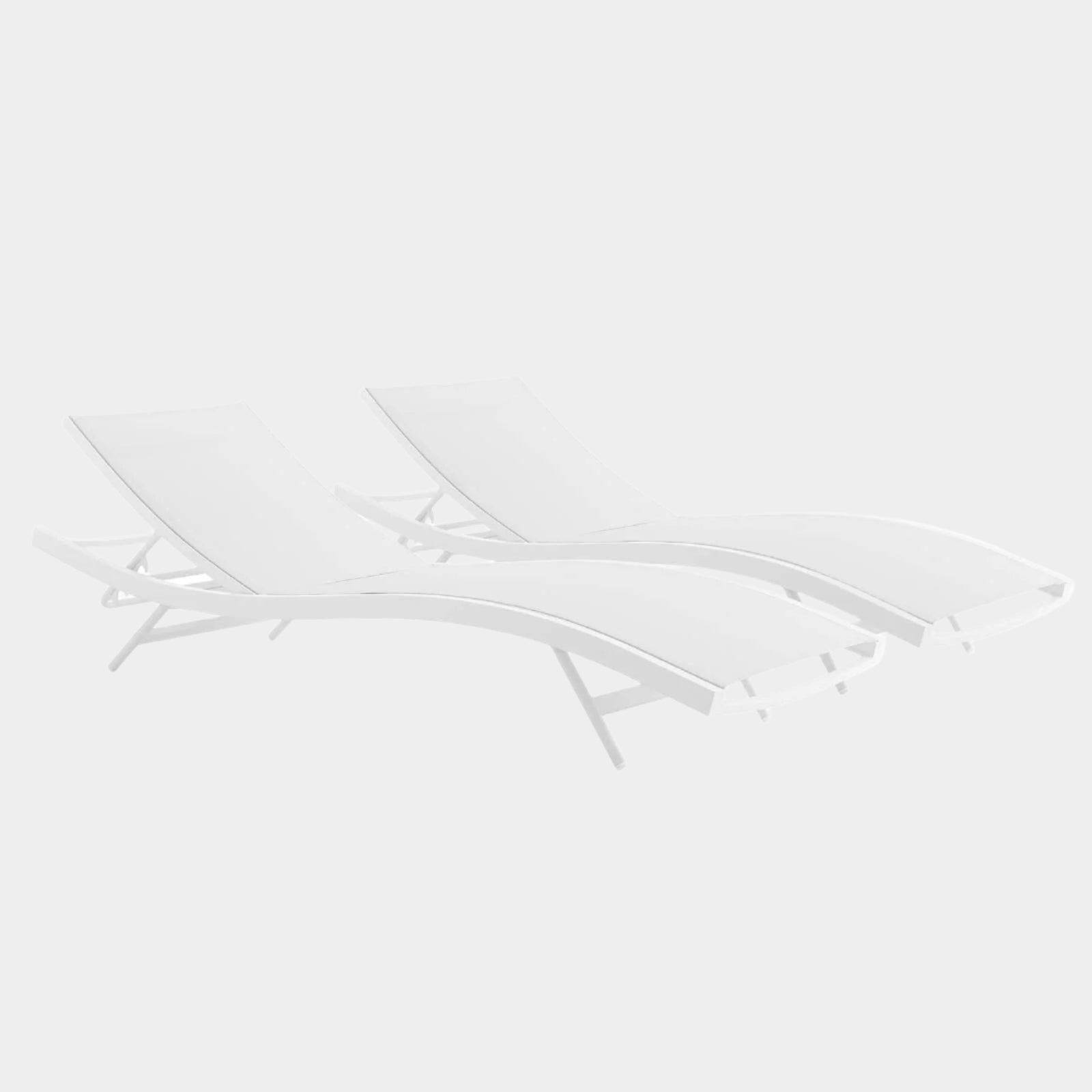 Glimpse Outdoor Patio Mesh Chaise Lounge Set of 2