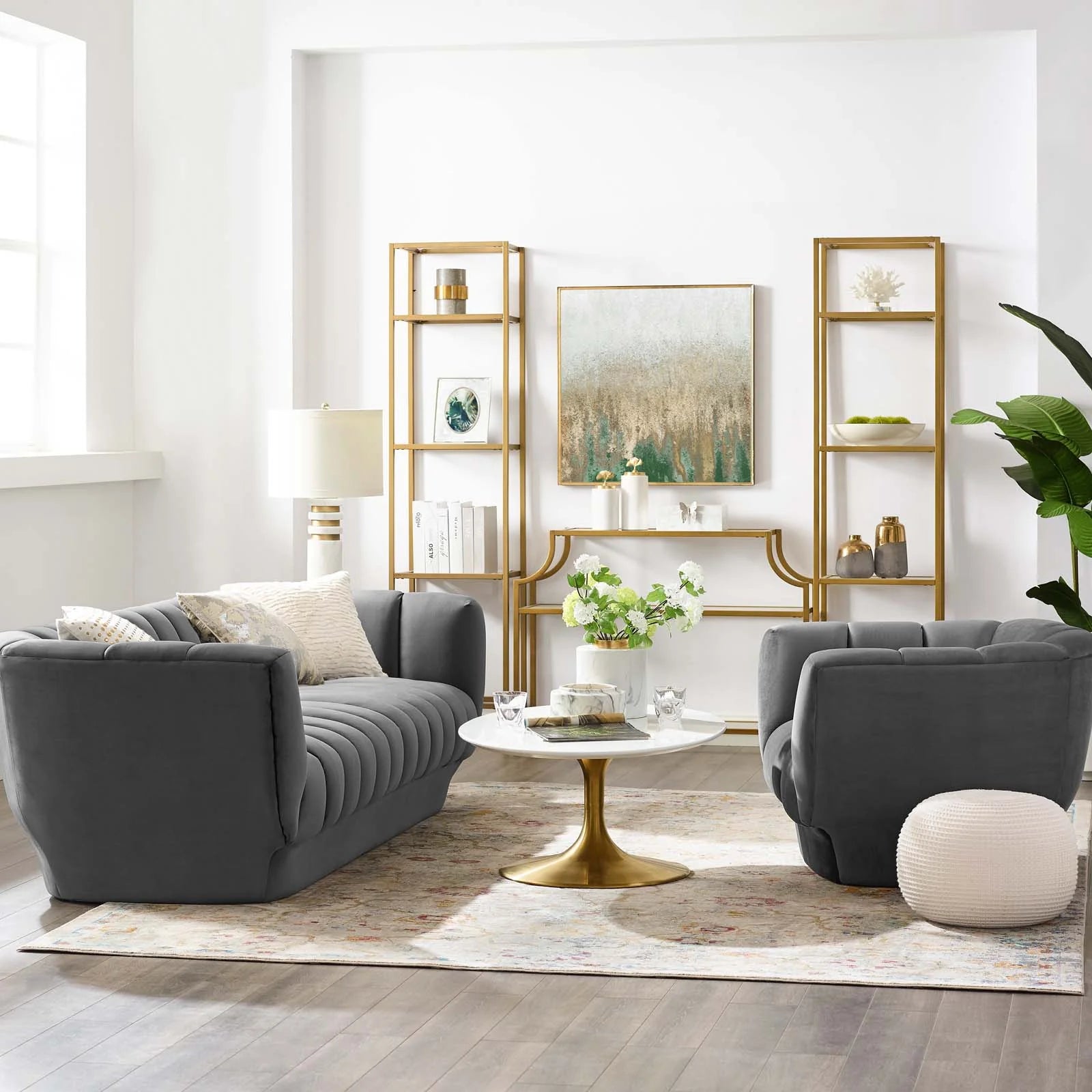 Chaise sans accoudoirs rembourrée en duvet Commix