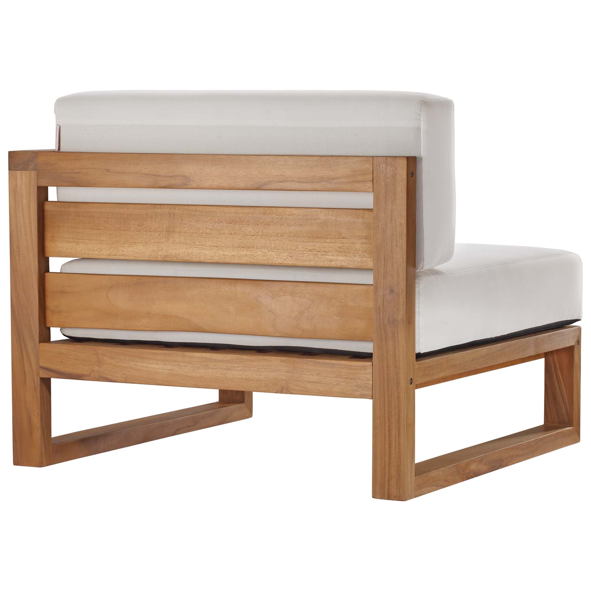 Upland Outdoor Patio Right-Arm Chair in Natural White