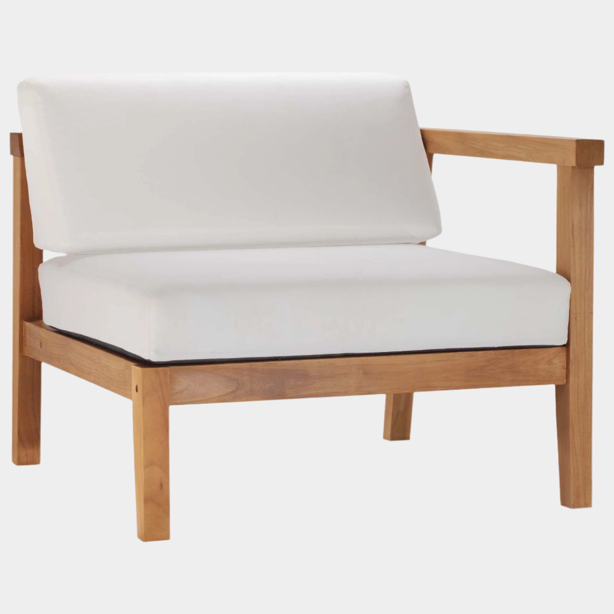 Bayport Outdoor Patio Teak Wood Right-Arm Chair