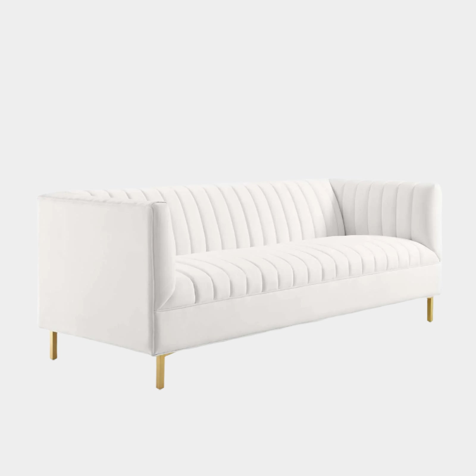 Shift Channel Tufted Performance Velvet Sofa