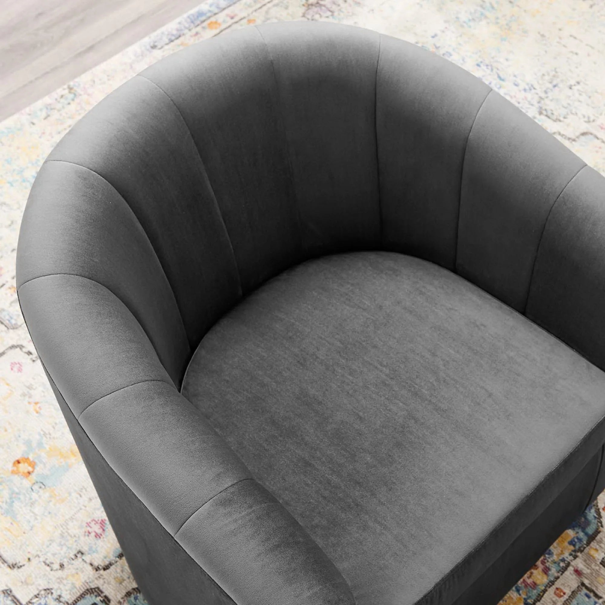 Fauteuil pivotant en velours Prospect Performance