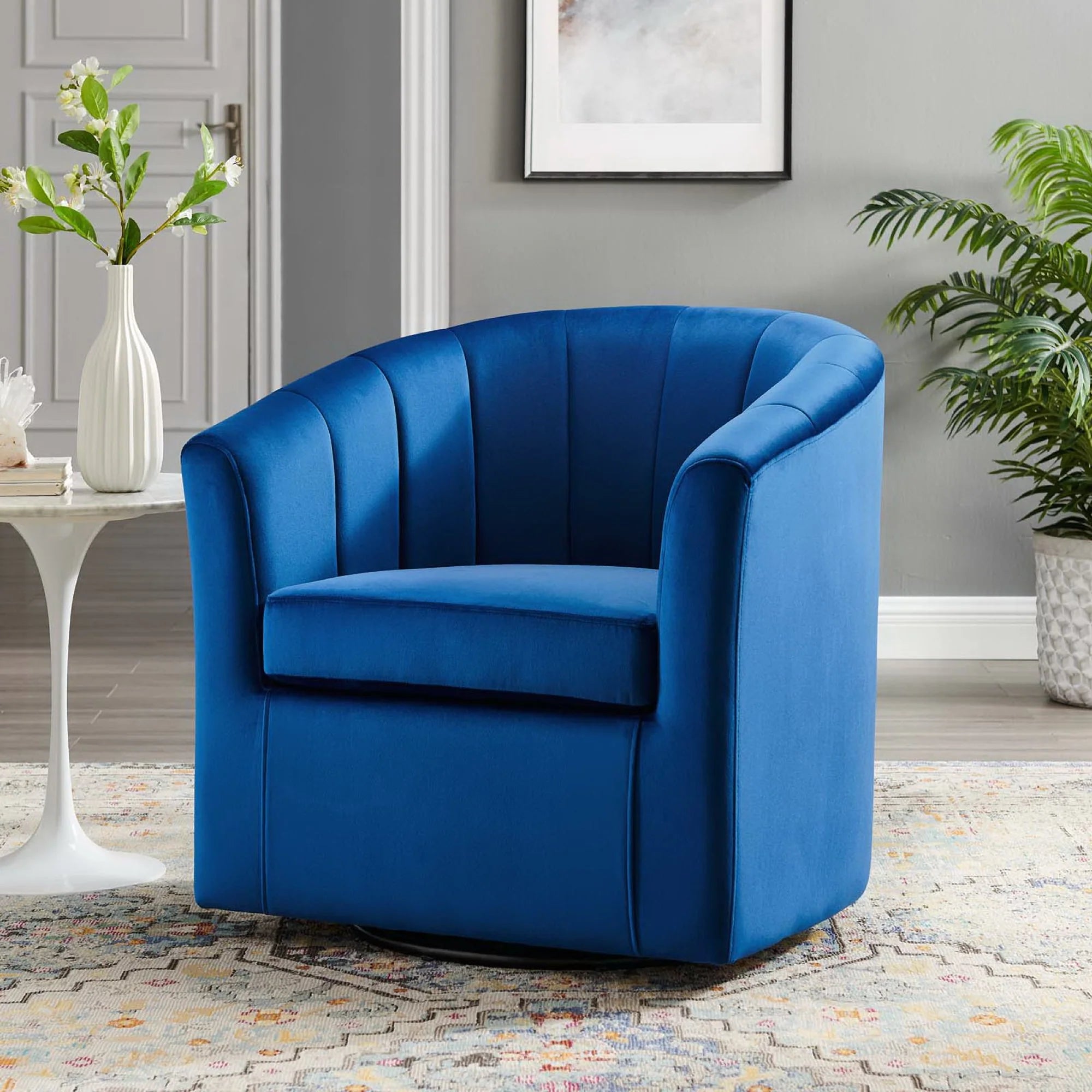 Fauteuil pivotant en velours Prospect Performance