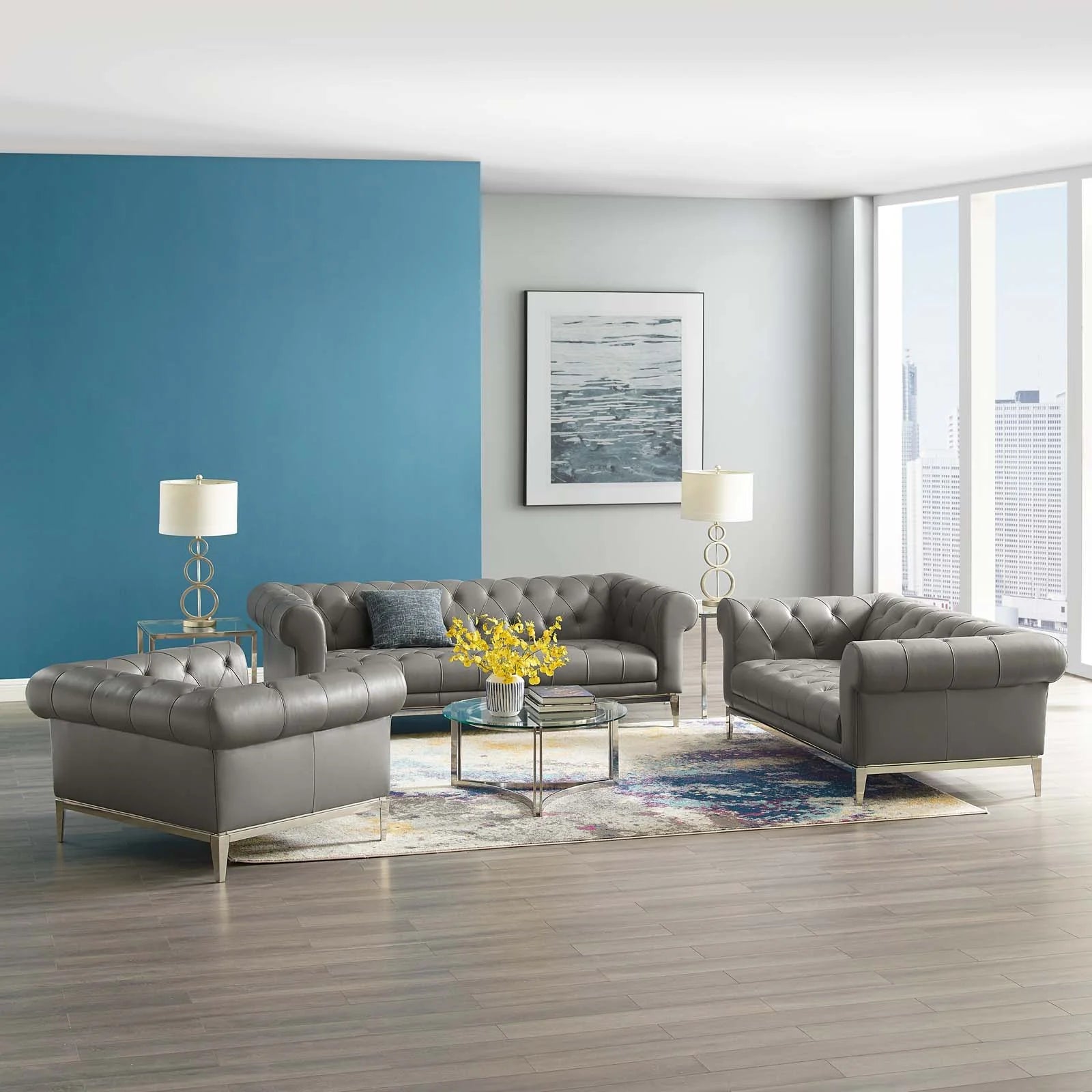 Chaise sans accoudoirs rembourrée en duvet Commix