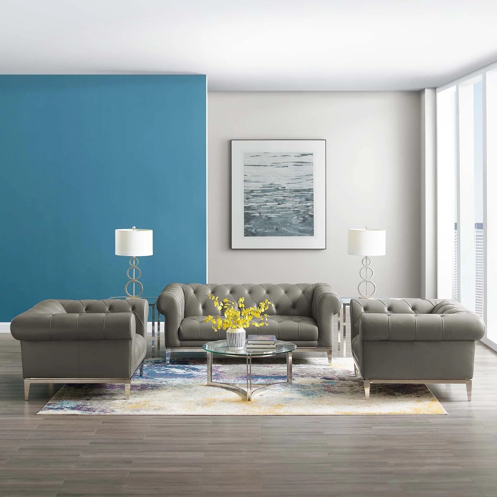 Chaise sans accoudoirs rembourrée en duvet Commix