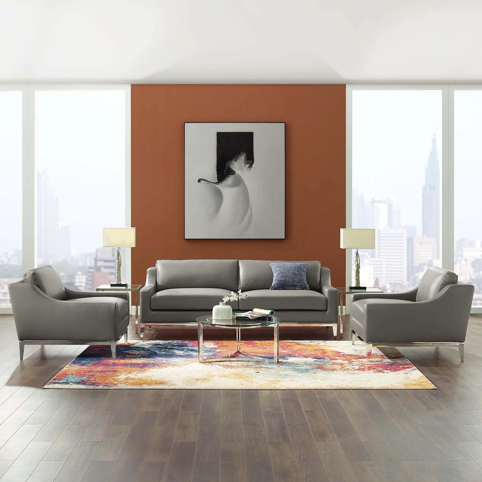 Chaise sans accoudoirs rembourrée en duvet Commix