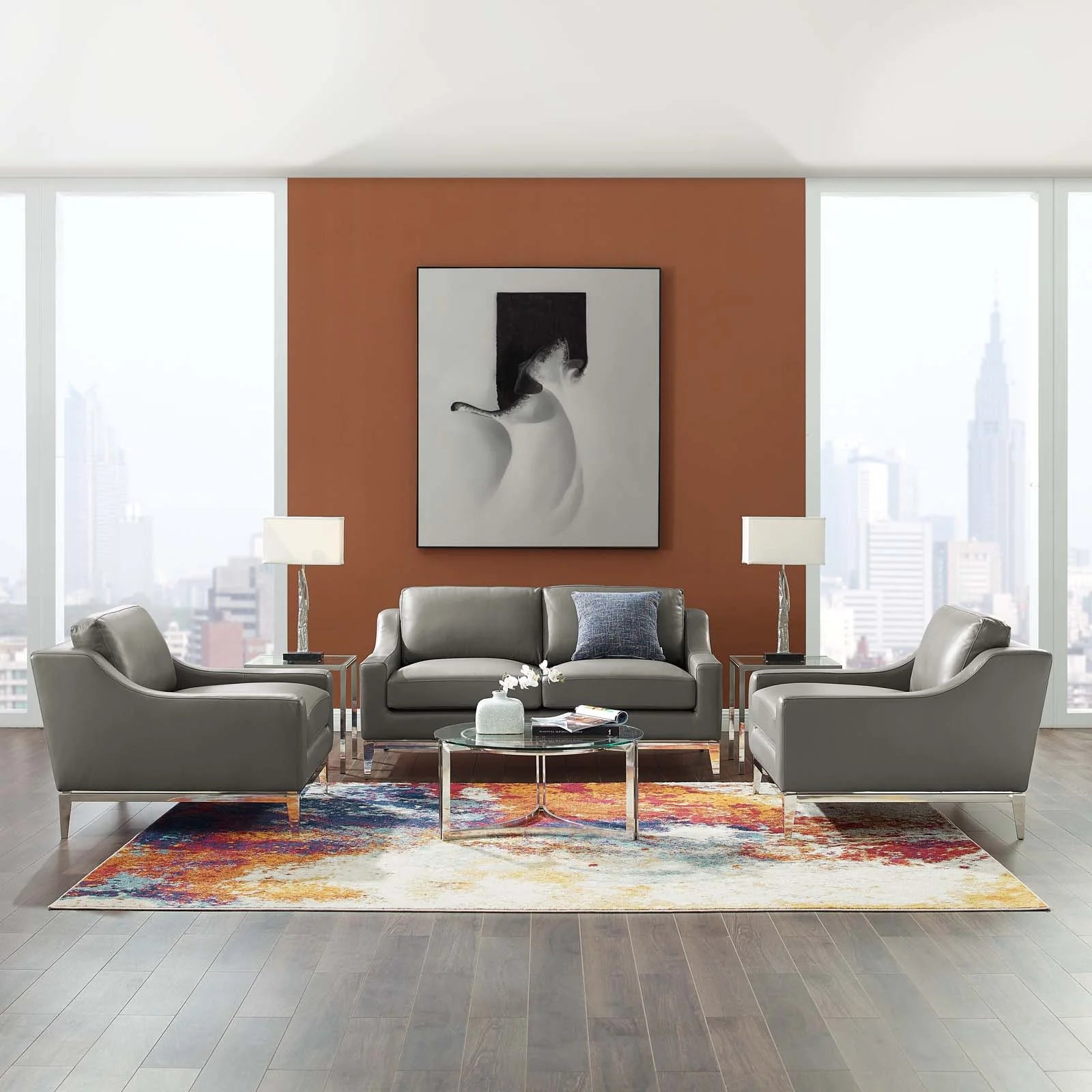 Chaise sans accoudoirs rembourrée en duvet Commix