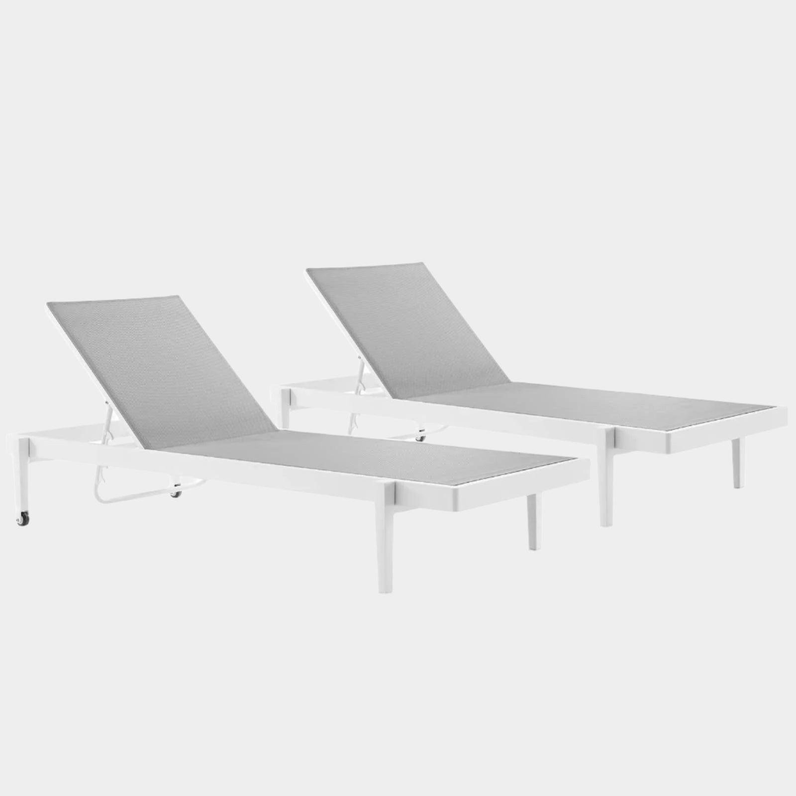 Charleston Outdoor Patio Aluminum Chaise Lounge Chair Set of 2