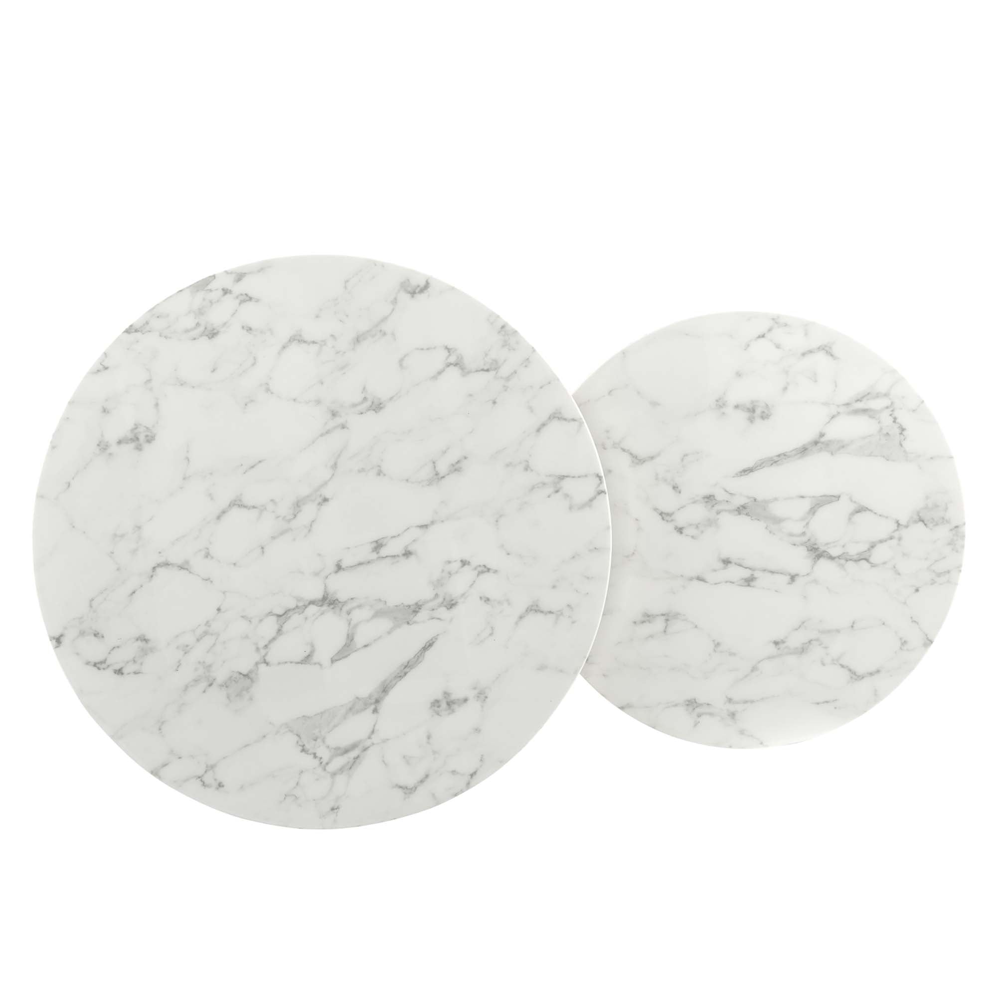 Ravenna Artificial Marble Nesting Coffee Table in Gold White