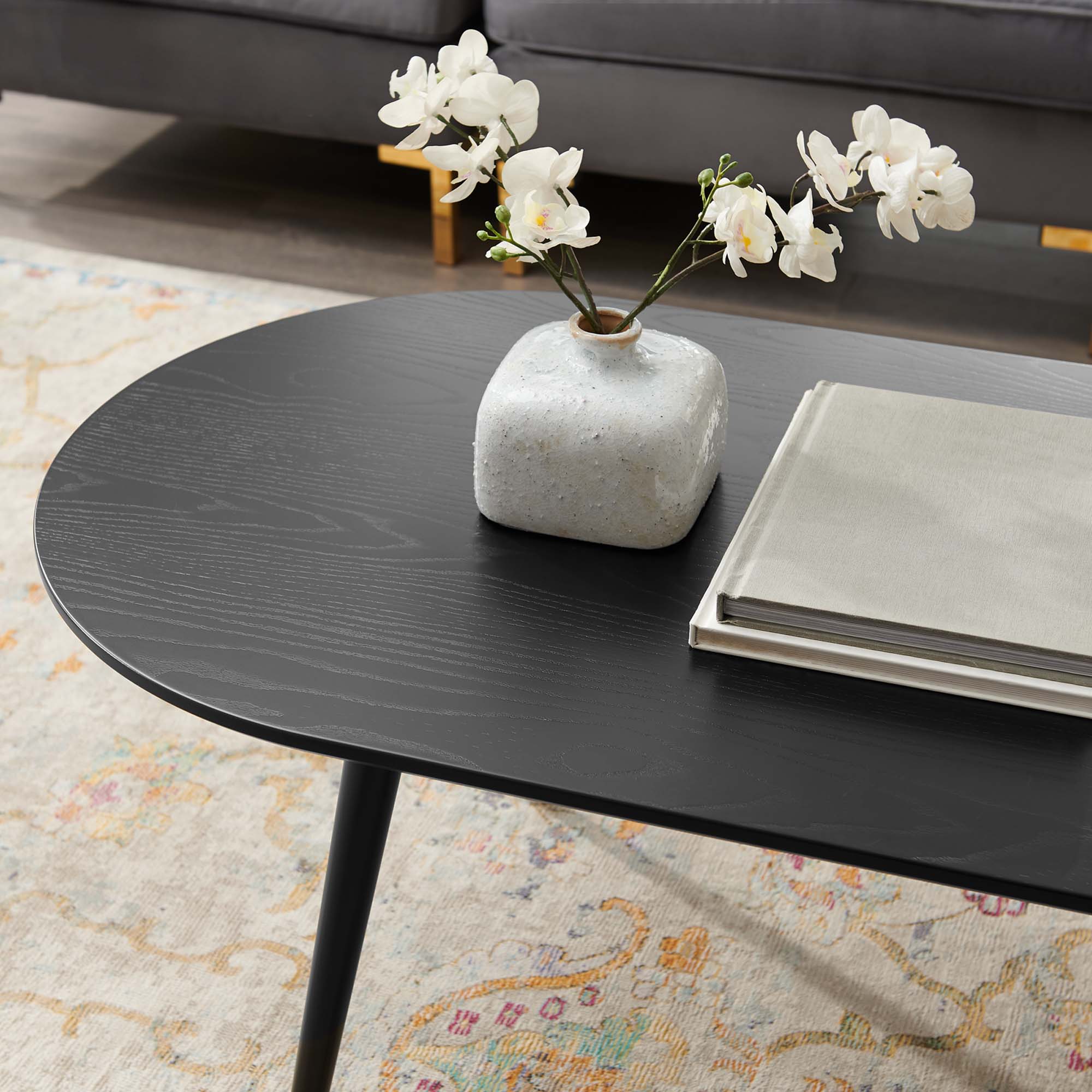 Vigor 47" Oval Coffee Table in Black