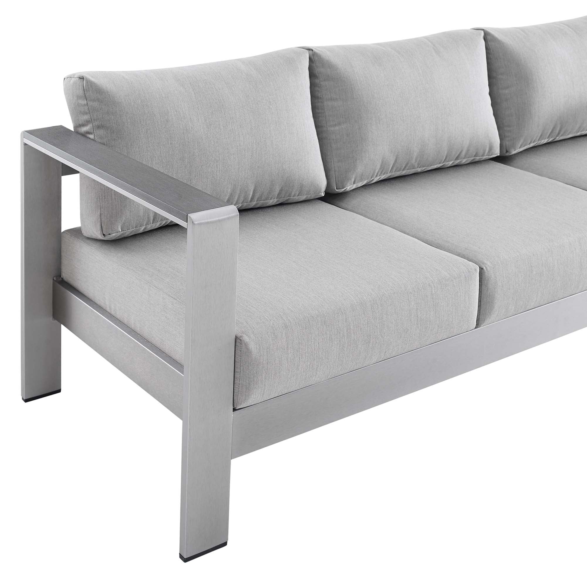 Shore Sunbrella® Fabric Aluminum Outdoor Patio Sofa