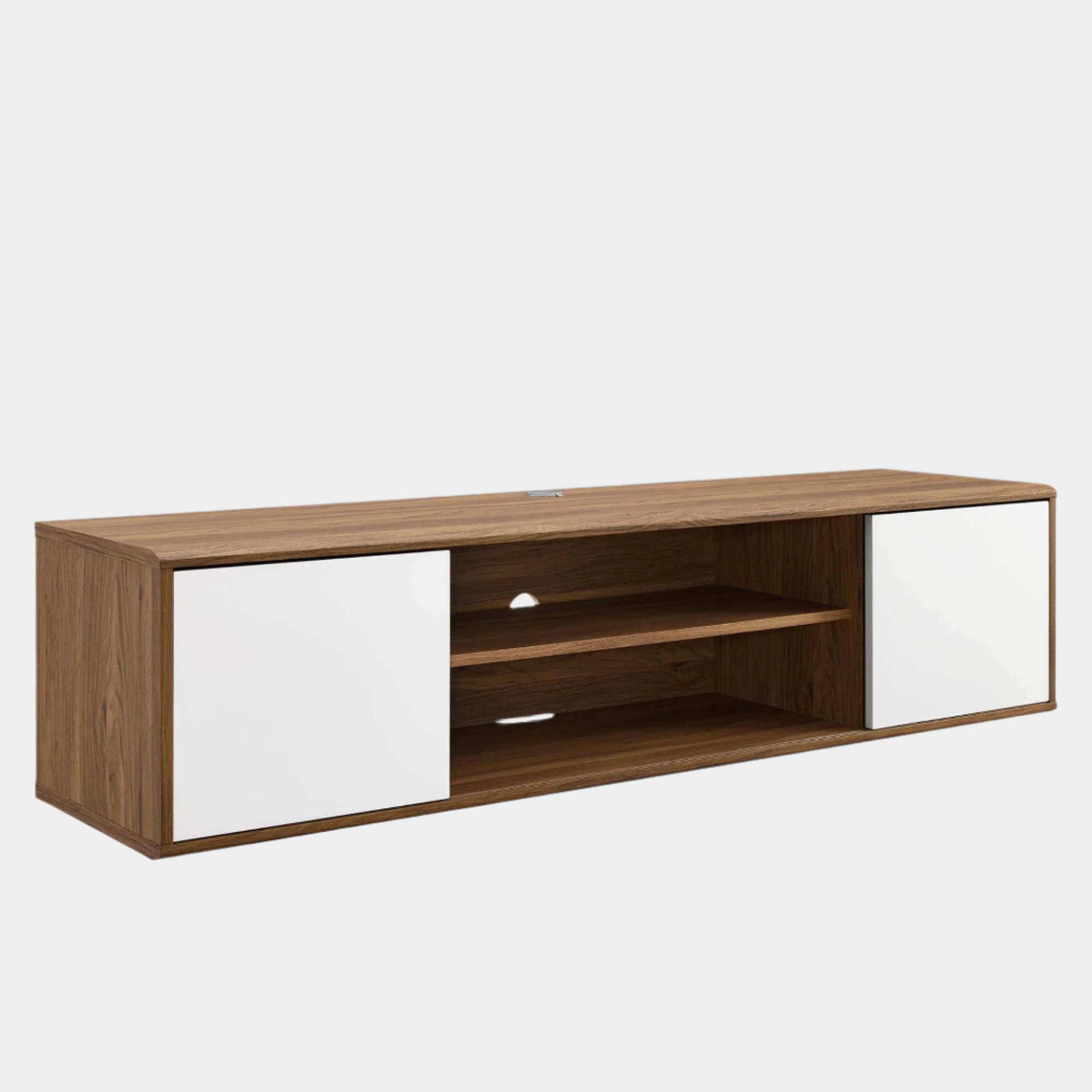 Envision 60" Wall Mount TV Stand in Walnut White