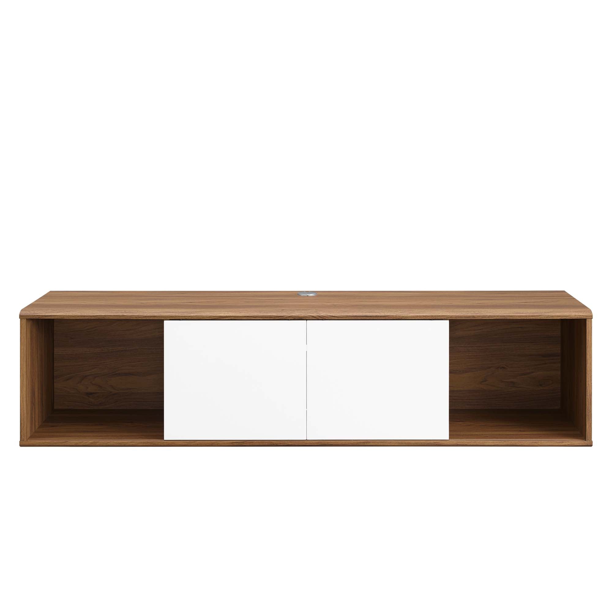 Envision 60" Wall Mount TV Stand in Walnut White