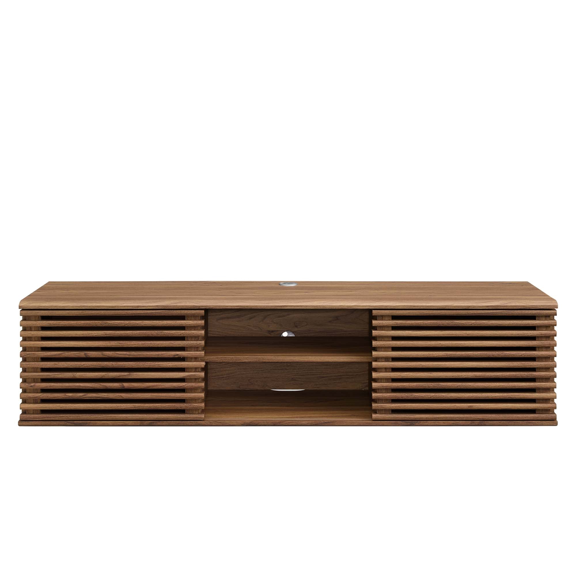 Render 60" Wall-Mount Media Console TV Stand in Walnut