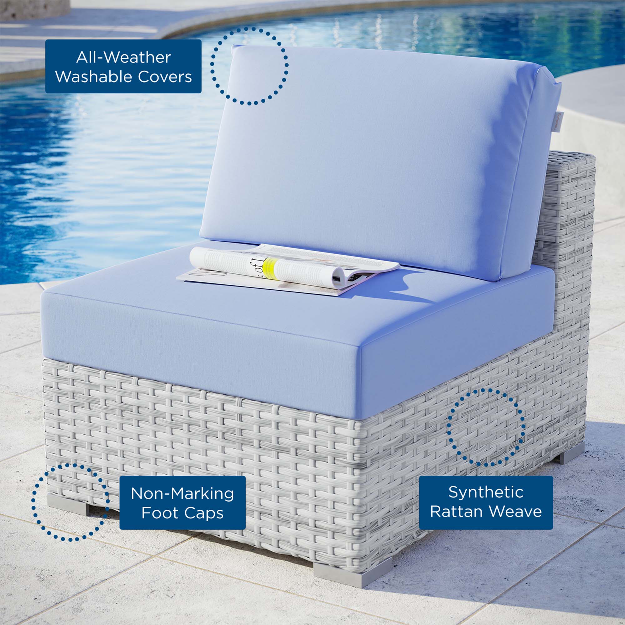 Convene Outdoor Patio Armless Chair