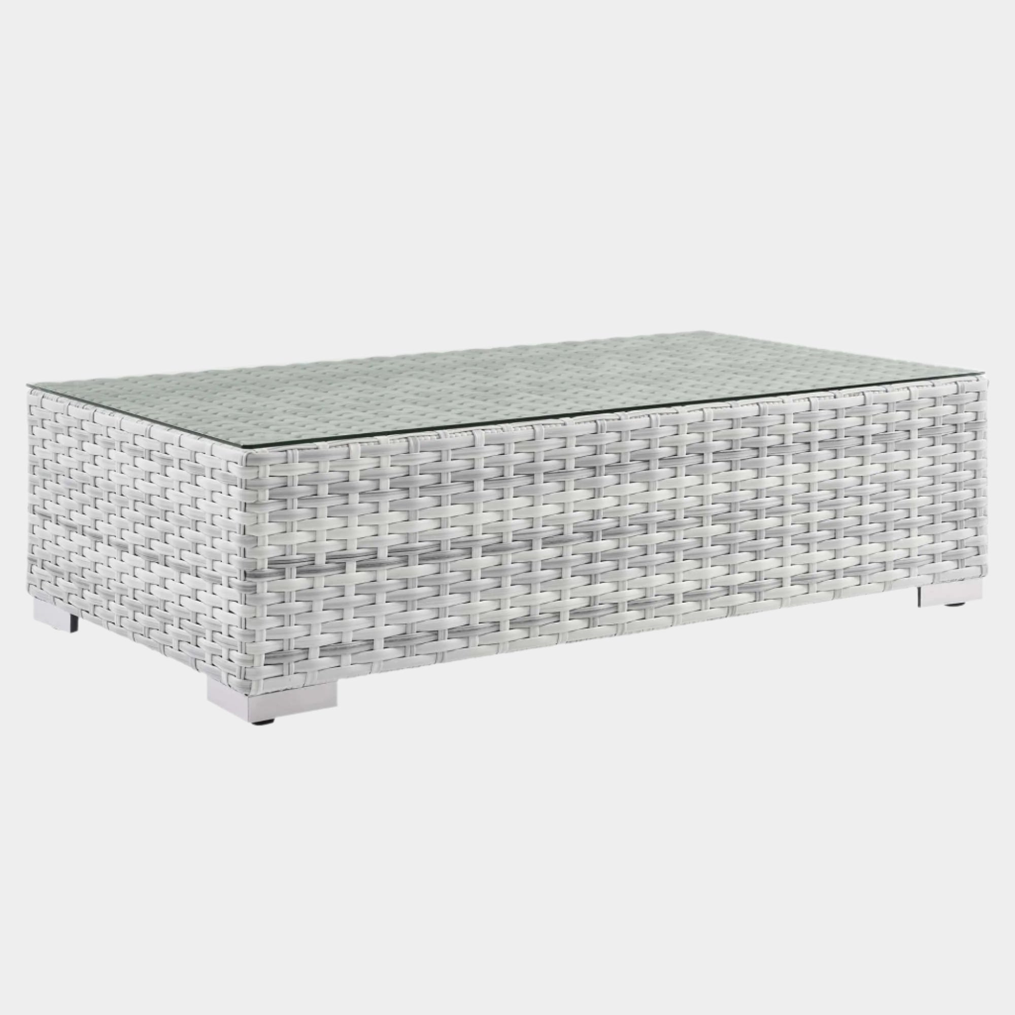 Convene Outdoor Patio Coffee Table in Light Gray