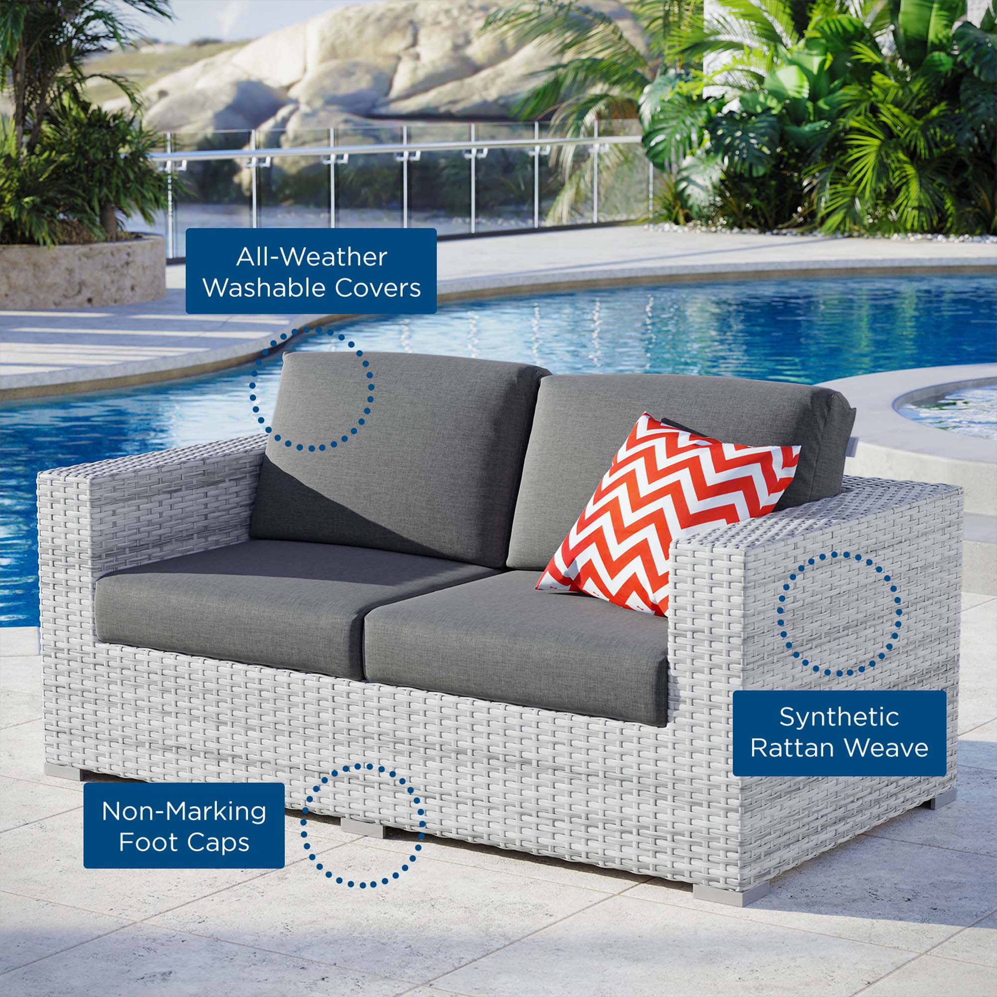 Convene Outdoor Patio Loveseat