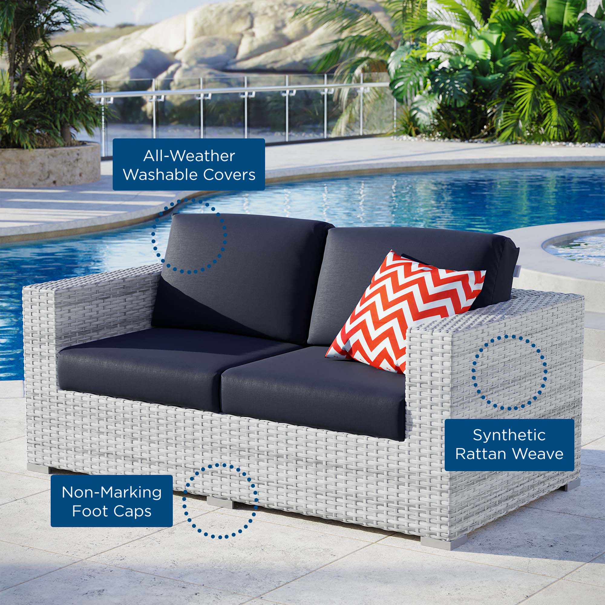 Convene Outdoor Patio Loveseat