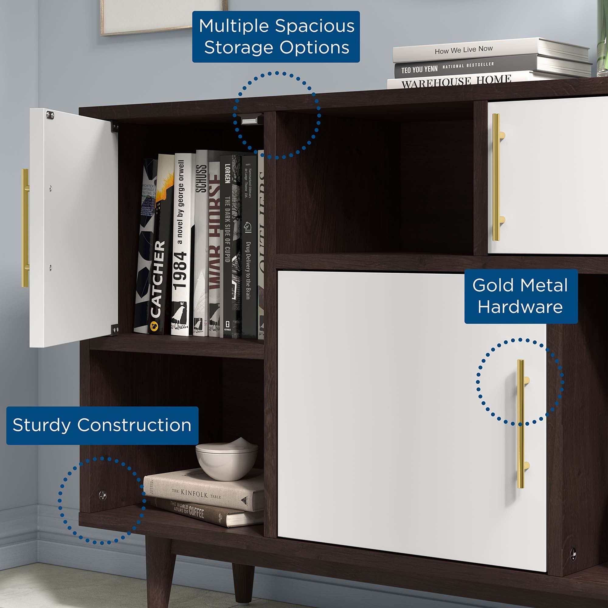 Daxton Display Stand in Cappuccino White