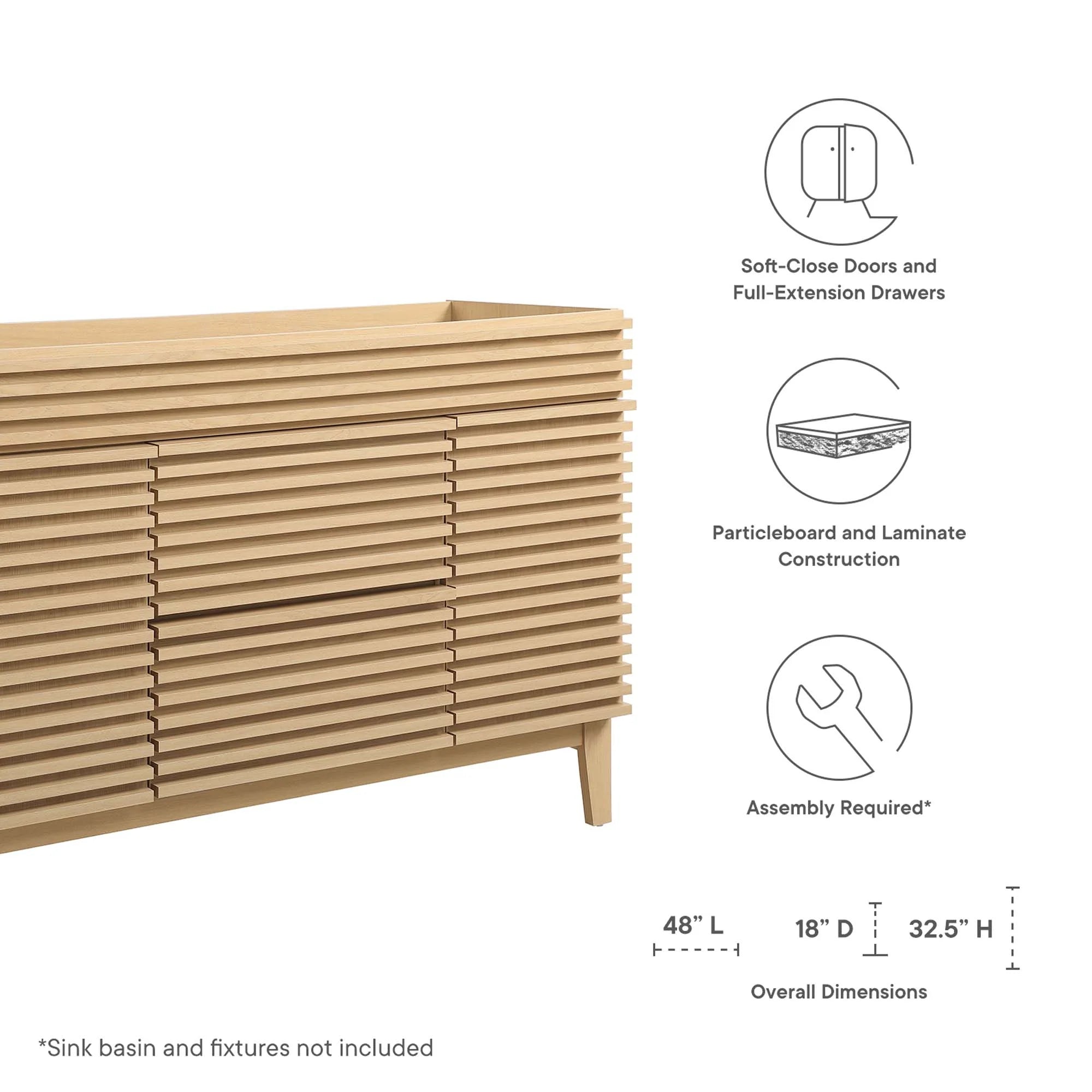 Render Bathroom Cabinet Compatible Basin Not Included