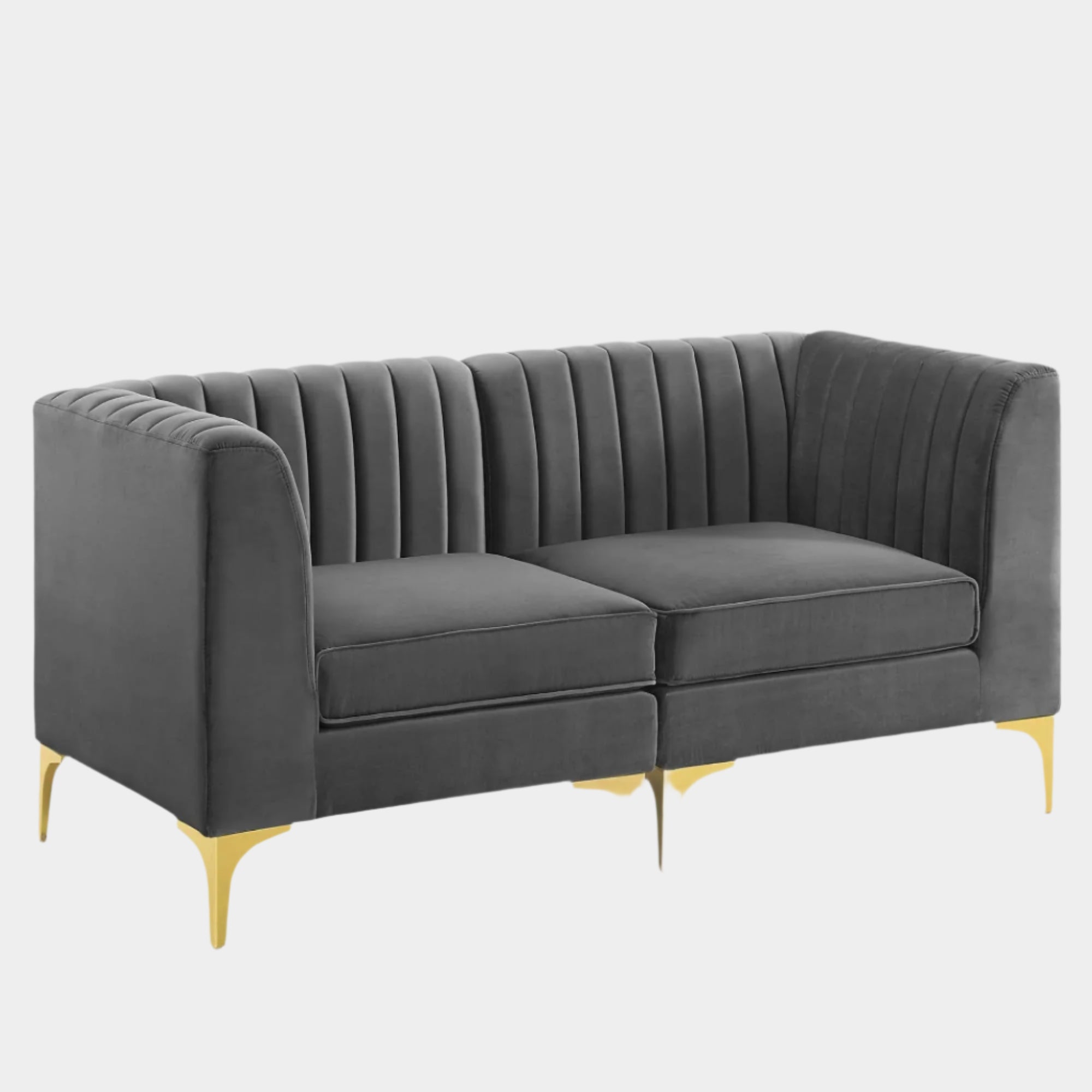 Triumph Channel Tufted Performance Velvet Loveseat