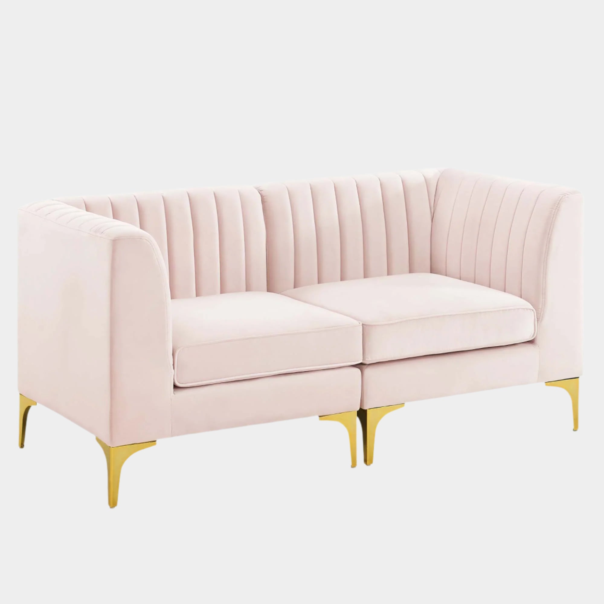 Triumph Channel Tufted Performance Velvet Loveseat