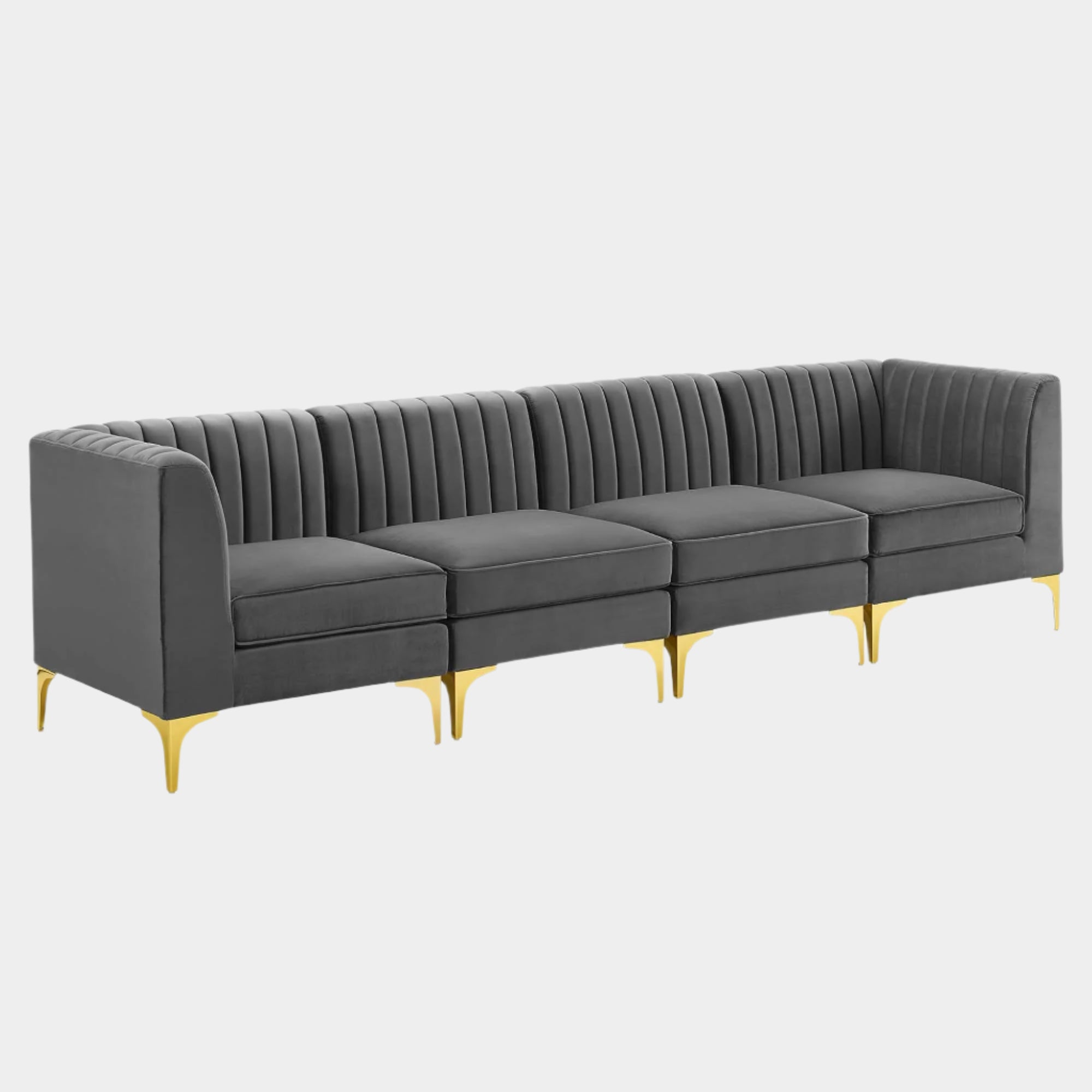 Triumph Channel Tufted Performance Velvet 4-Seater Sofa